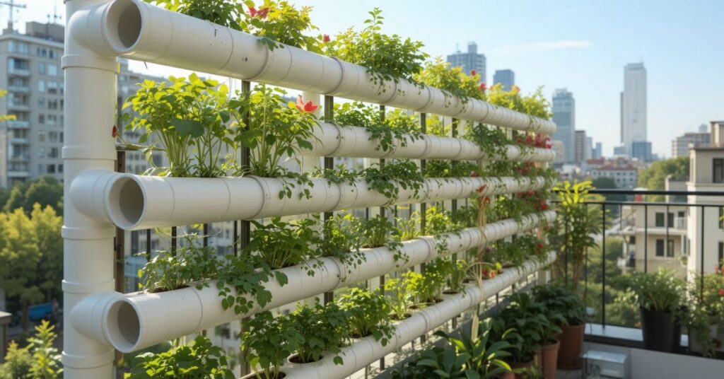 Horta em PVC Vertical
