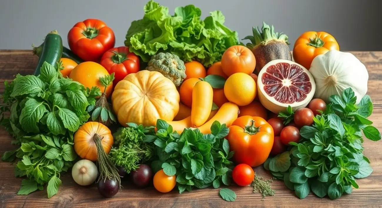 Frutas e vegetais frescos para detox natural