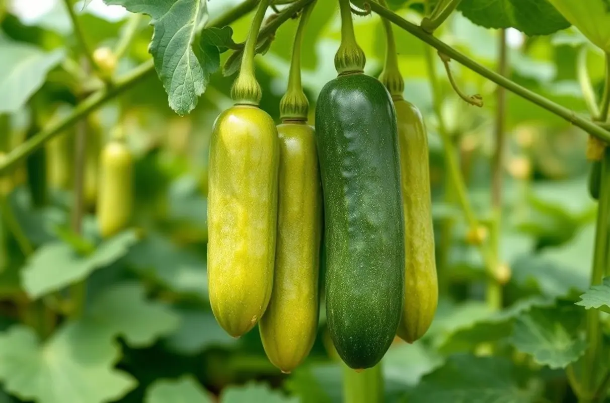 Campo de pepino fresco, simbolizando uma alimentação saudável.