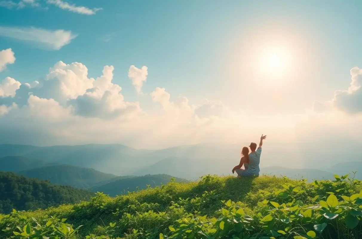 Imagem tranquila da natureza que evoca felicidade e saúde.